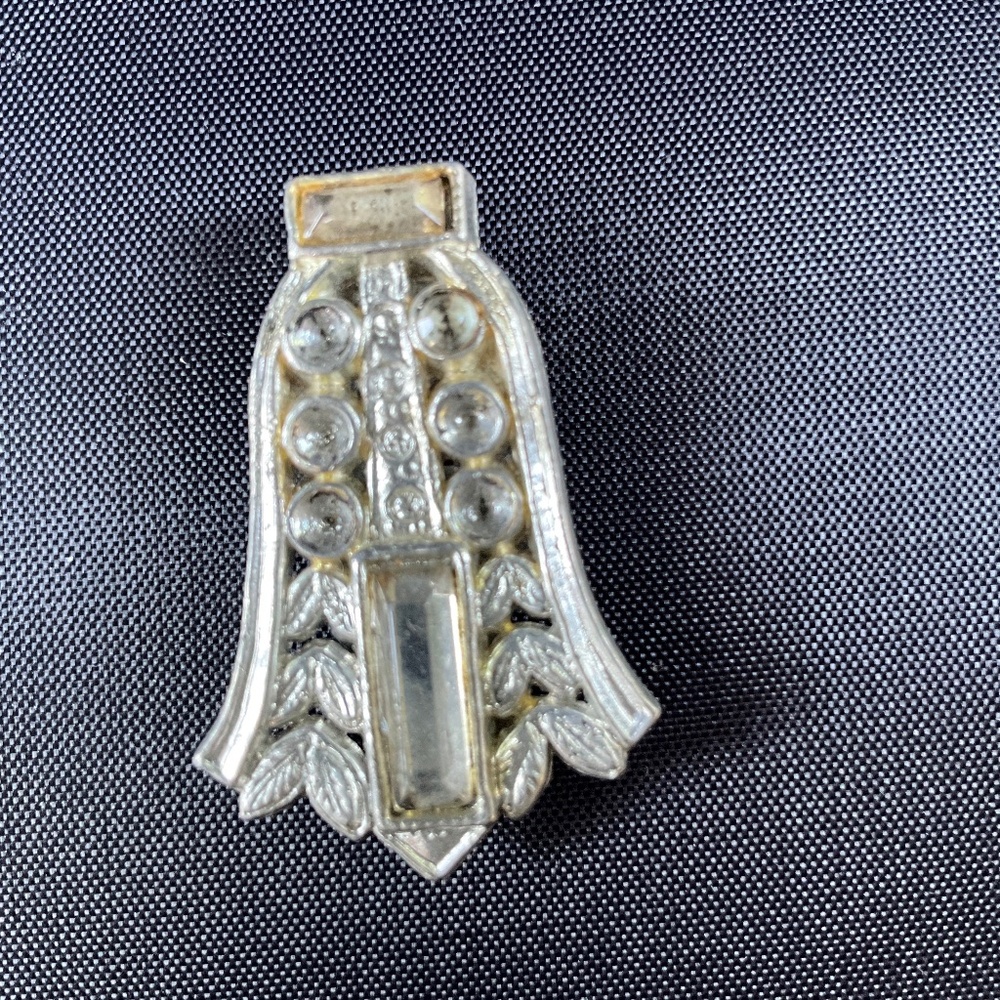 Vintage Paste Rhinestone Bell-Shaped Dress Pin